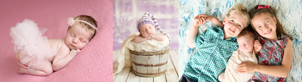 newborn baby girl with her siblings photographed by Bay area newborn photographer Sarka Photography