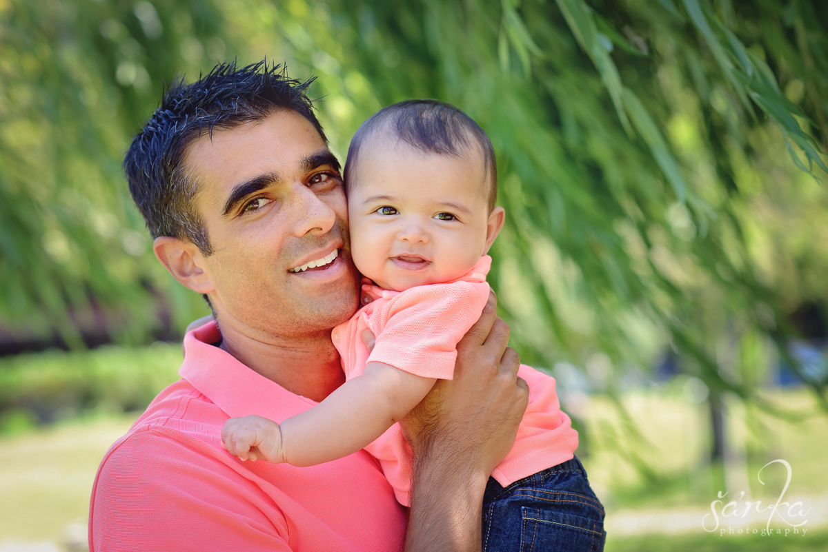 young dad holding his 6 month old son photographed by San Francisco Bay area children photographer Sarka Photography