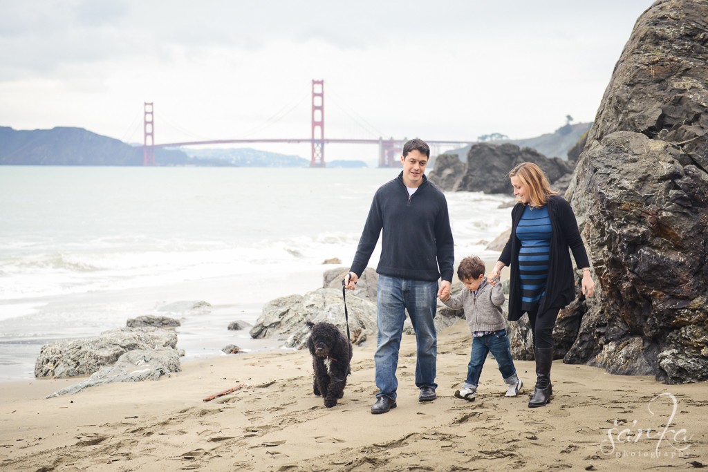 San Francisco pregnancy family session at China beach photographed by Sarka Photography