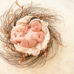 newborn baby girl sleeping in a nest photographed by San Francisco Bay Area and Santa Barbara baby photographer Sarka Photography