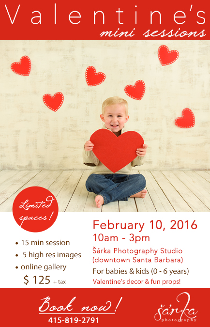 santa barbara baby photography valentines day mini session by Sarka Photography