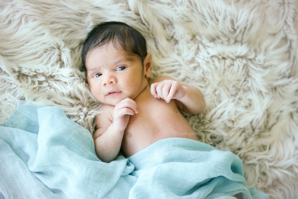 newborn baby boy wide awake photographed by San Francisco and Santa Barbara newborn photographer Sarka photography