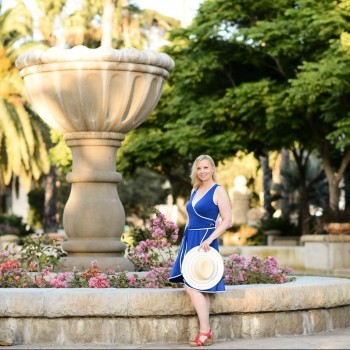 Santa Barbara portrait session young woman in a blue dress by sarkaphotography