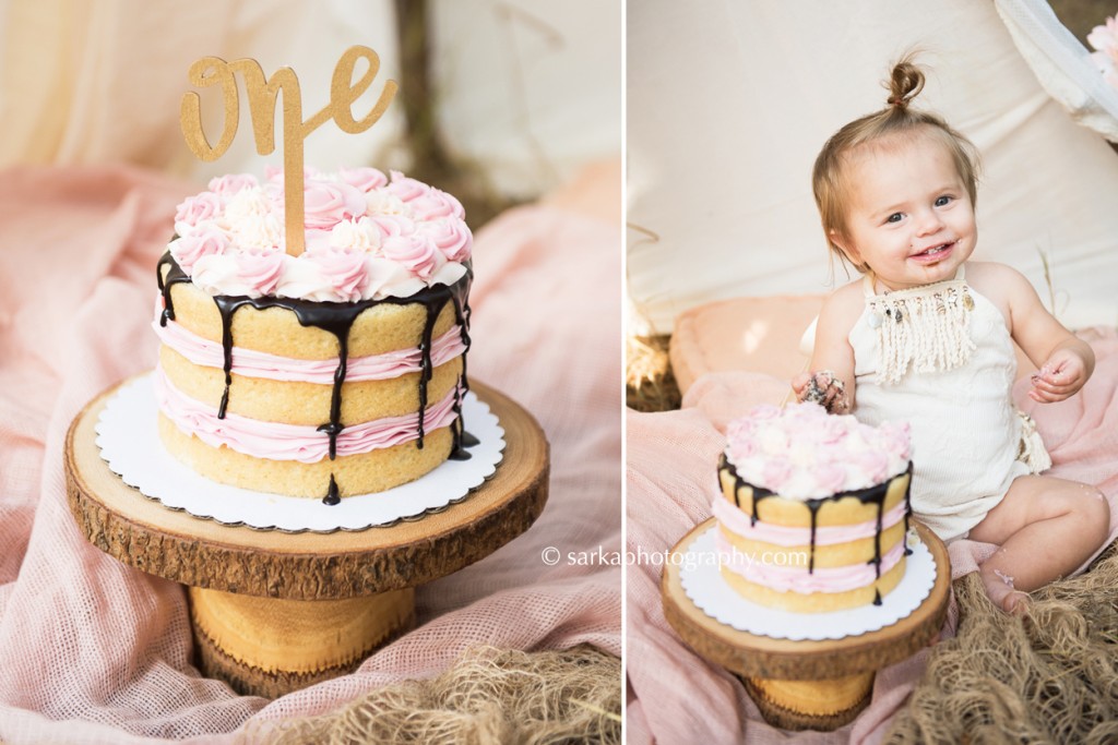birthday cake for a cake smash photo session by santa barbara baby photographer sarkaphotography