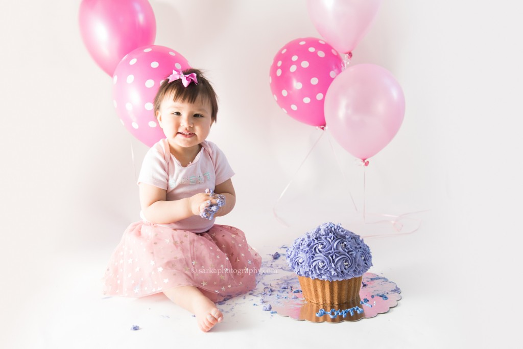 San Jose and Bay Area one year cake smash photographer by sarkaphotography