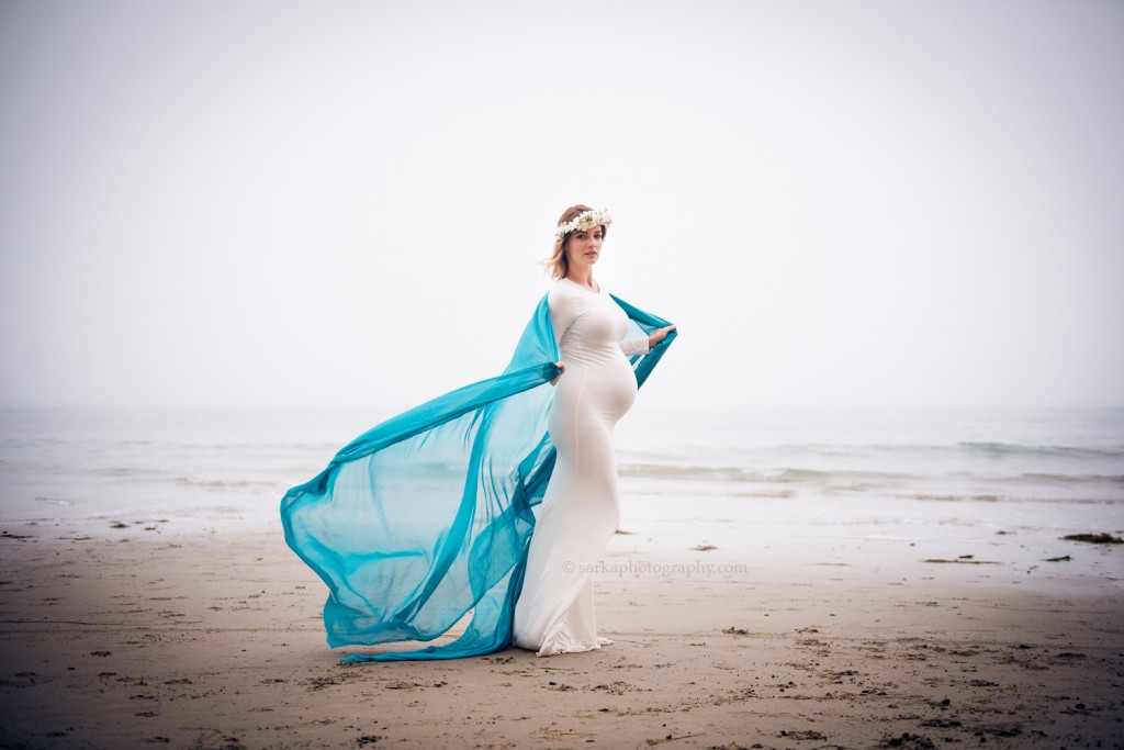 Santa Barbara dreamy pregnancy beach photo session by sarkaphotography