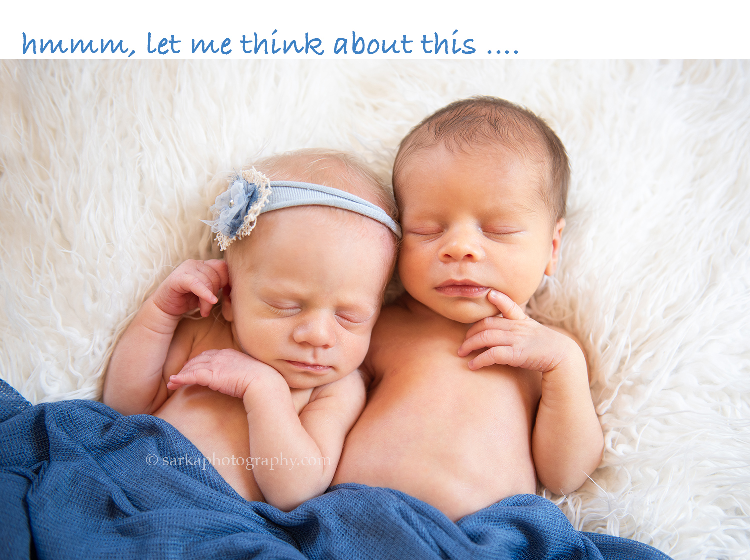 newborn twins sleeping next to each other during their newborn photo session in Santa Barbara