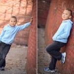 young boy standing by a brick wall photographed by Santa Barbara and San Francisco Bay area photographer Sarka Photography