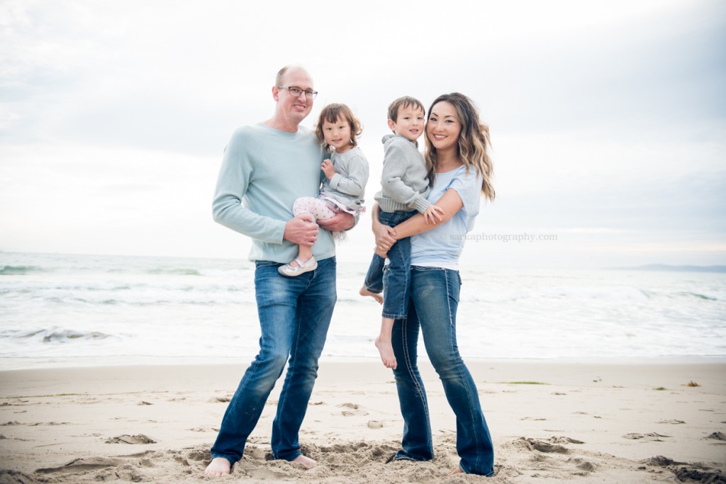 young family having fun during their family portrait session photographed by Santa Barbara children and family photographer by Sarka Photography