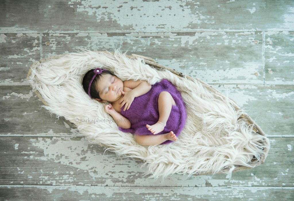 newborn baby girl sleeping in a driftwood basket photographed by San Francisco Bay Area and Santa Barbara baby photographer sarkaphotography